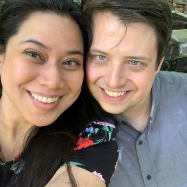 Glenda Bautista with her husband Chris Baker